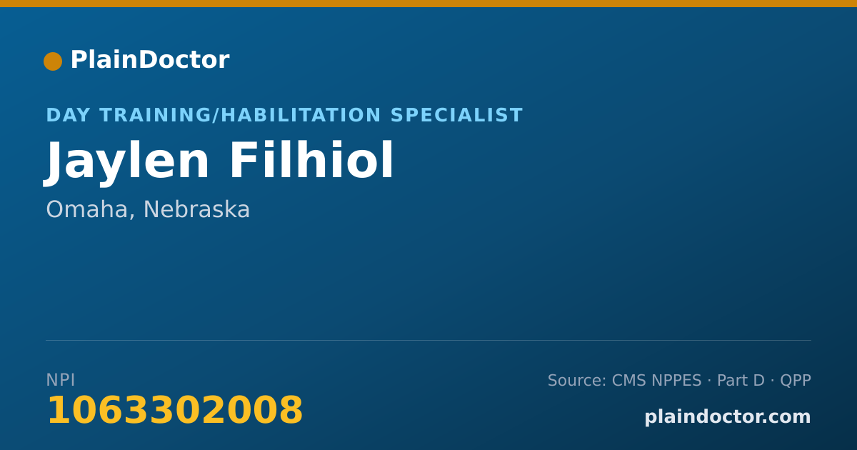 Shareable card for Jaylen Filhiol - Day Training/Habilitation Specialist, Omaha, NE