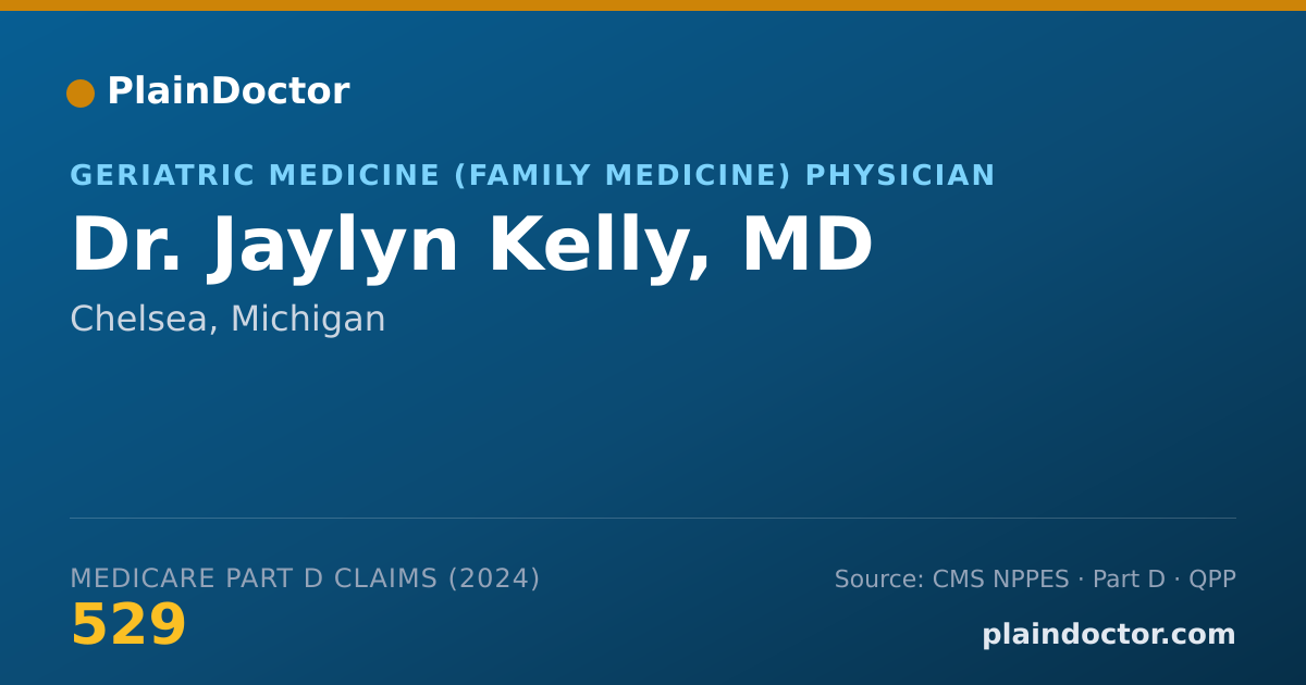 Shareable card for Jaylyn Kelly, MD - Geriatric Medicine (Family Medicine) Physician, Chelsea, MI