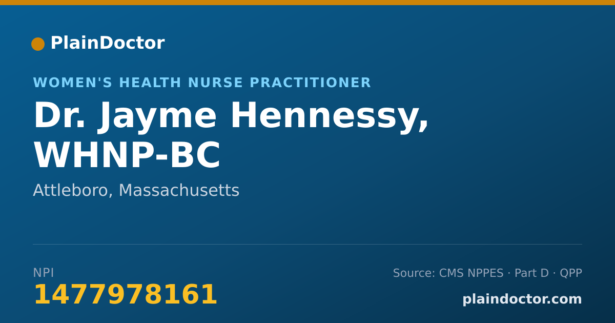 Shareable card for Jayme Hennessy, WHNP-BC - Women's Health Nurse Practitioner, Attleboro, MA