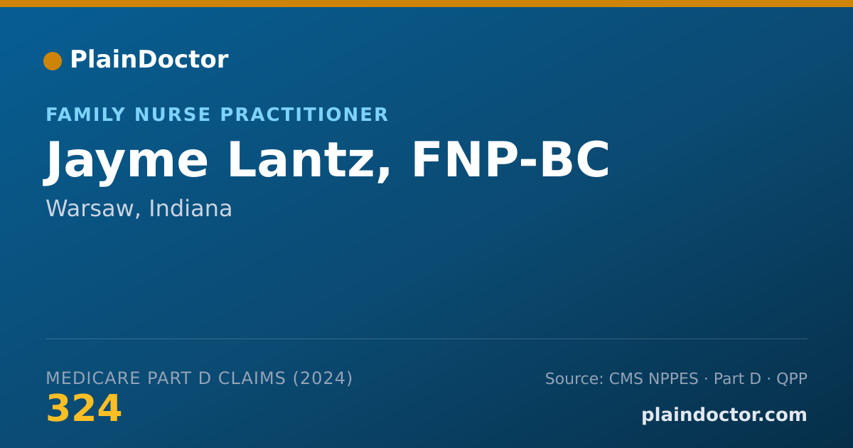 Shareable card for Jayme Lantz, FNP-BC - Family Nurse Practitioner, Warsaw, IN