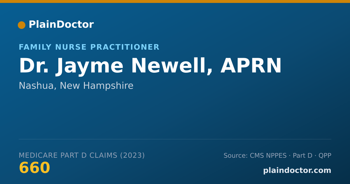Shareable card for Jayme Newell, APRN - Family Nurse Practitioner, Nashua, NH