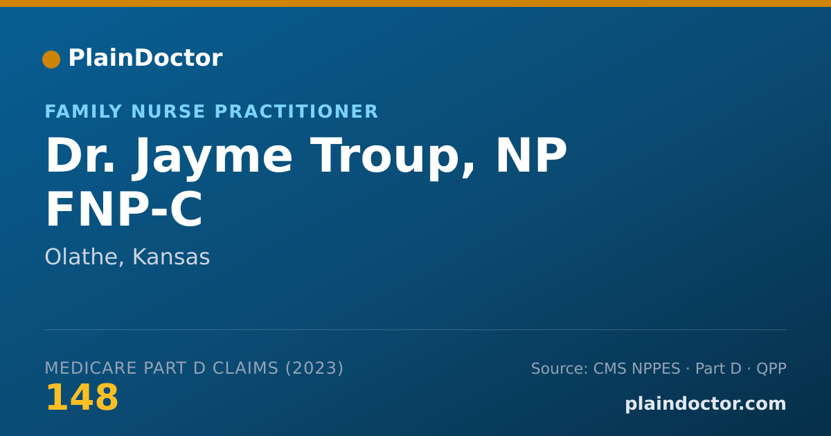 Shareable card for Jayme Troup, NP FNP-C - Family Nurse Practitioner, Olathe, KS