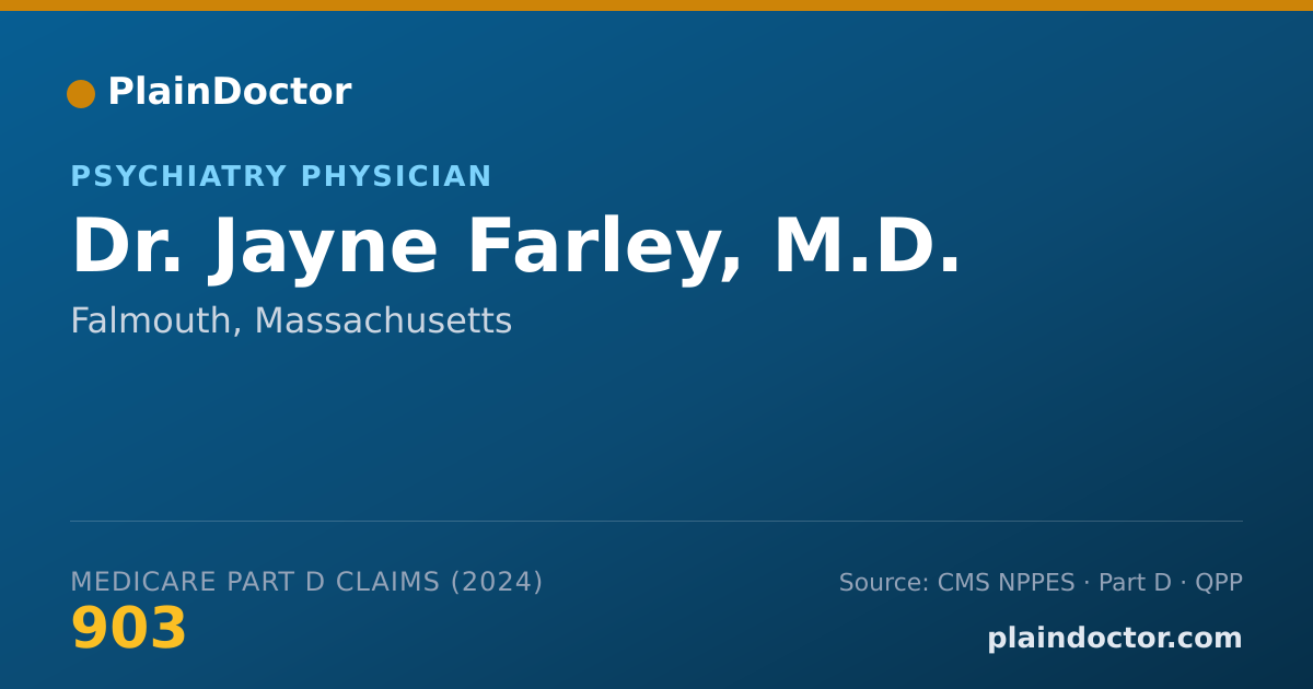 Shareable card for Jayne Farley, M.D. - Psychiatry Physician, Falmouth, MA