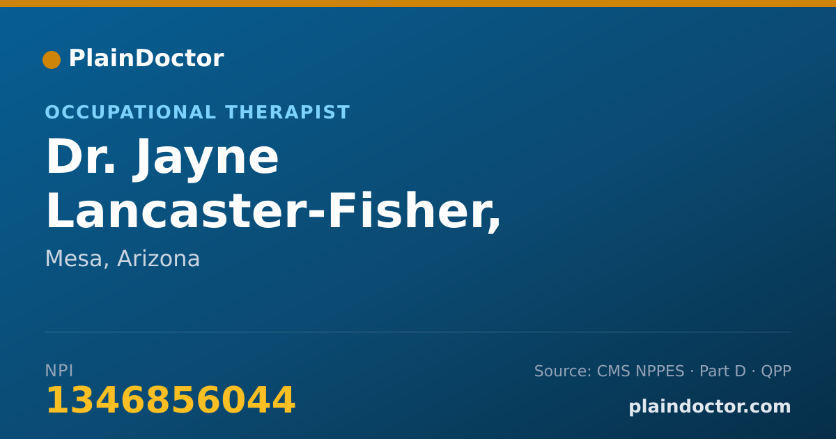 Shareable card for Jayne Lancaster-Fisher, OCCUPATIONAL THERAPI - Occupational Therapist, Mesa, AZ
