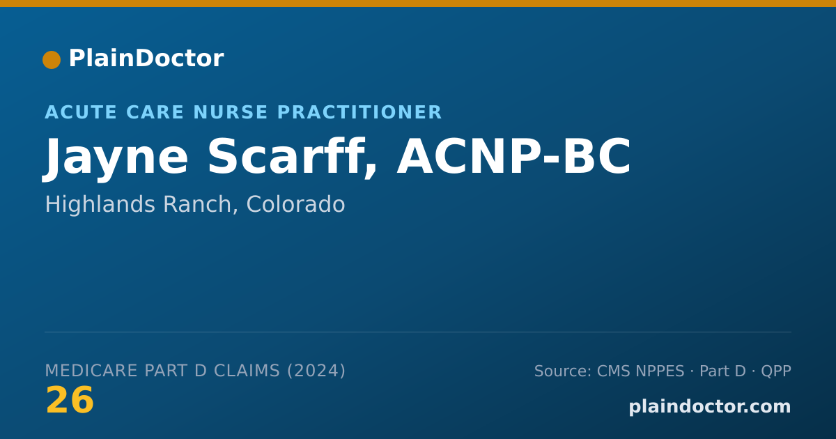 Shareable card for Jayne Scarff, ACNP-BC - Acute Care Nurse Practitioner, Highlands Ranch, CO