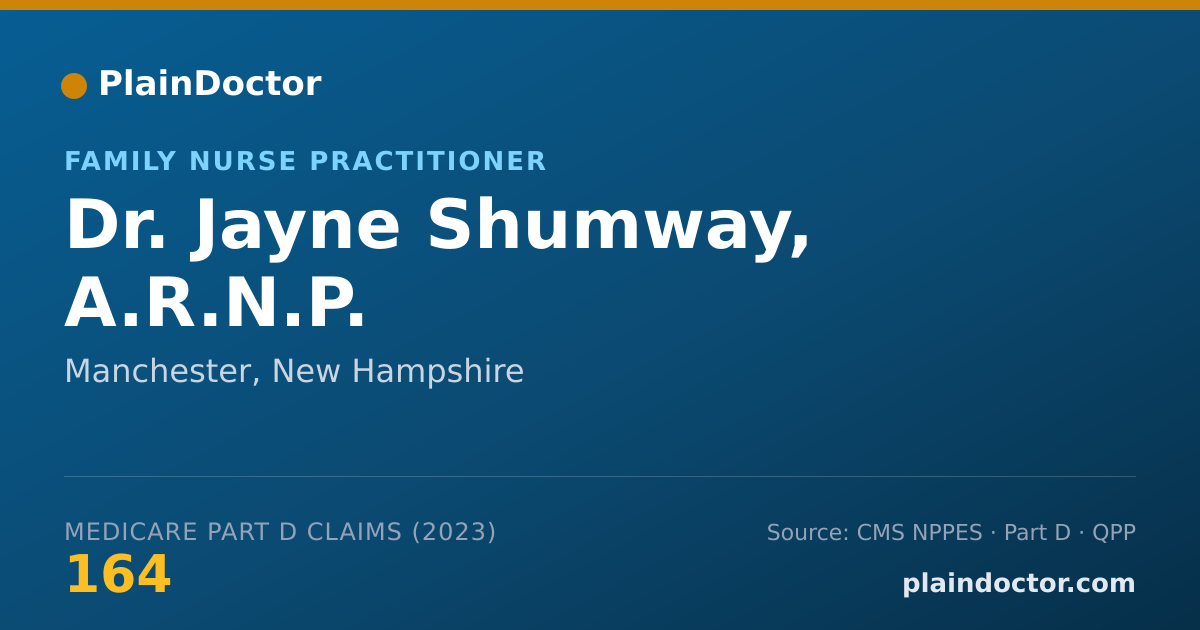 Shareable card for Jayne Shumway, A.R.N.P. - Family Nurse Practitioner, Manchester, NH