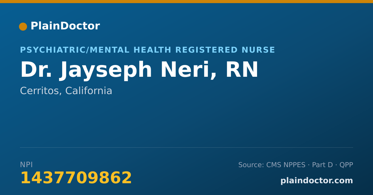 Shareable card for Jayseph Neri, RN - Psychiatric/Mental Health Registered Nurse, Cerritos, CA