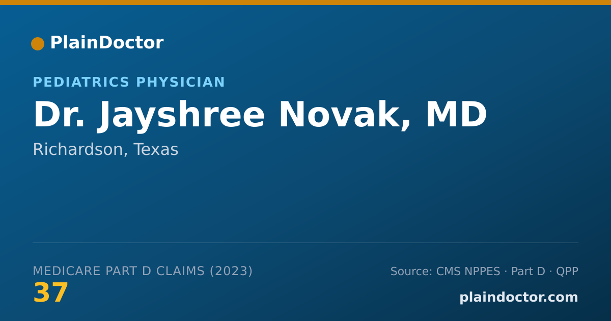 Shareable card for Jayshree Novak, MD - Pediatrics Physician, Richardson, TX