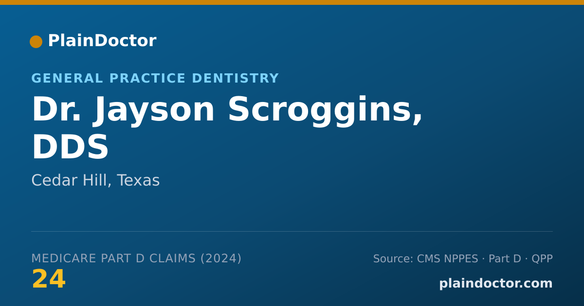 Shareable card for Jayson Scroggins, DDS - General Practice Dentistry, Cedar Hill, TX
