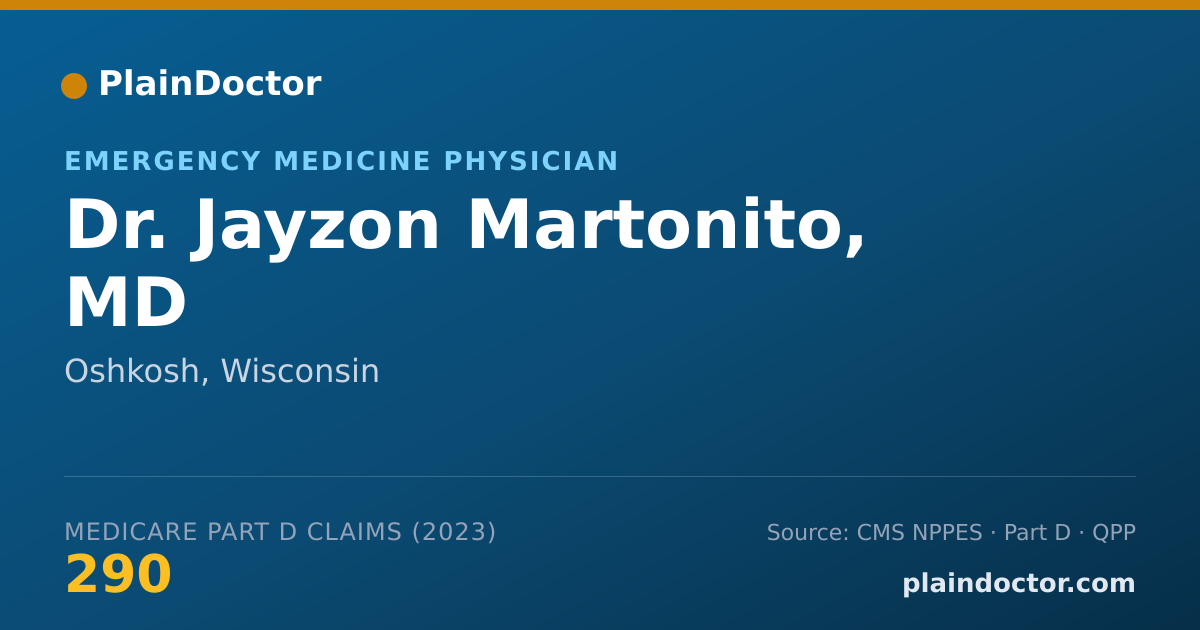 Shareable card for Jayzon Martonito, MD - Emergency Medicine Physician, Oshkosh, WI