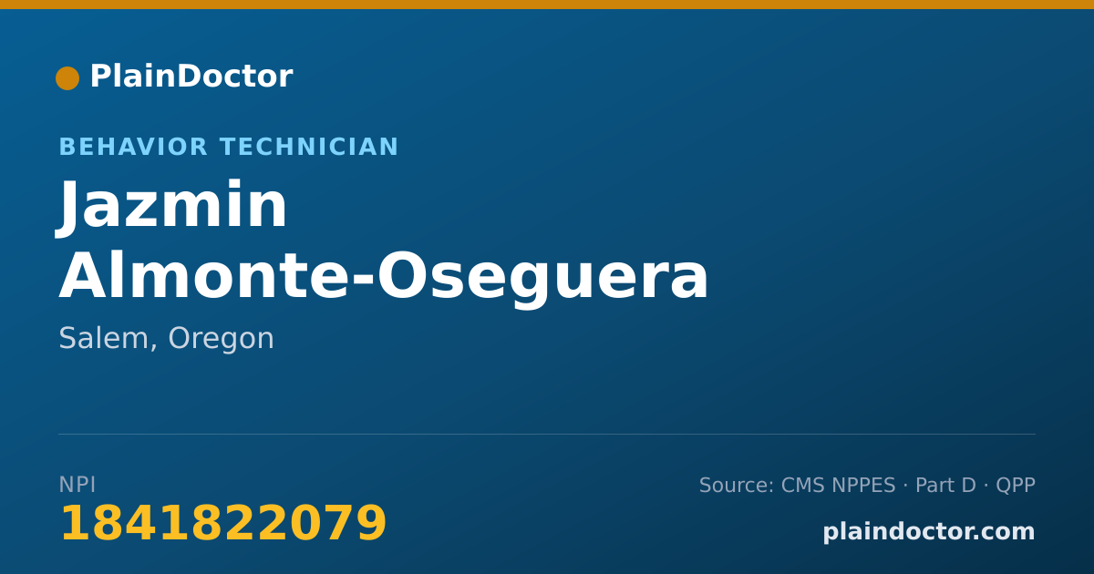 Shareable card for Jazmin Almonte-Oseguera - Behavior Technician, Salem, OR