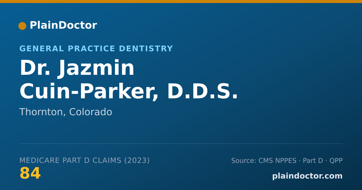 Shareable card for Jazmin Cuin-Parker, D.D.S. - General Practice Dentistry, Thornton, CO