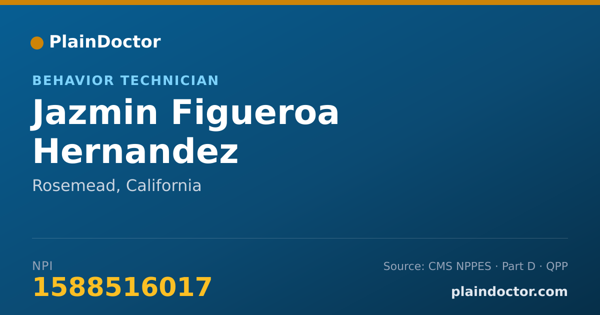 Shareable card for Jazmin Figueroa Hernandez - Behavior Technician, Rosemead, CA