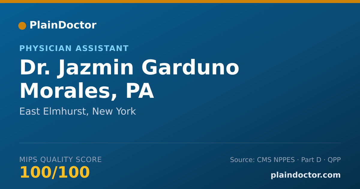 Shareable card for Jazmin Garduno Morales, PA - Physician Assistant, East Elmhurst, NY