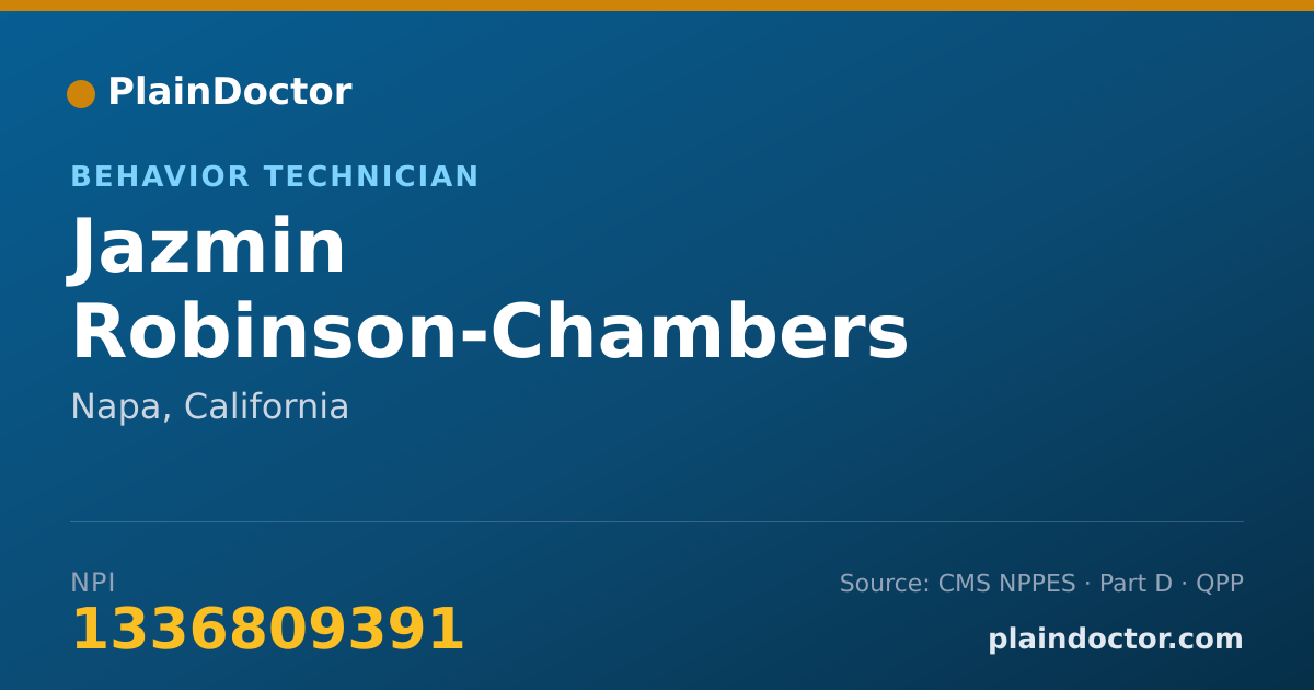 Shareable card for Jazmin Robinson-Chambers - Behavior Technician, Napa, CA