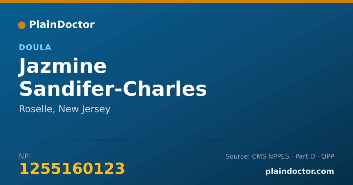 Shareable card for Jazmine Sandifer-Charles - Doula, Roselle, NJ