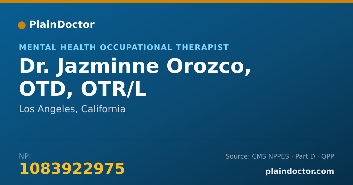 Shareable card for Jazminne Orozco, OTD, OTR/L - Mental Health Occupational Therapist, Los Angeles, CA