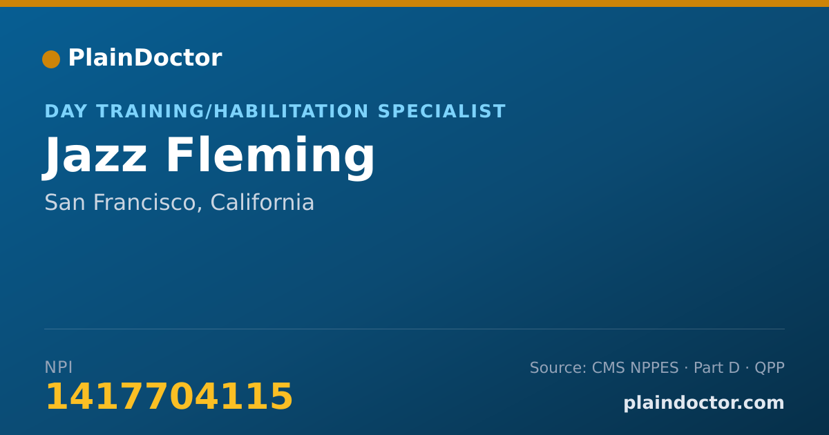 Shareable card for Jazz Fleming - Day Training/Habilitation Specialist, San Francisco, CA