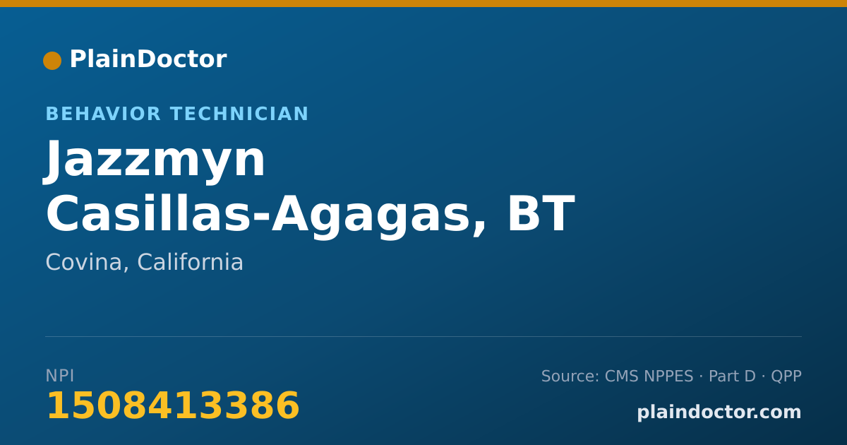 Shareable card for Jazzmyn Casillas-Agagas, BT - Behavior Technician, Covina, CA
