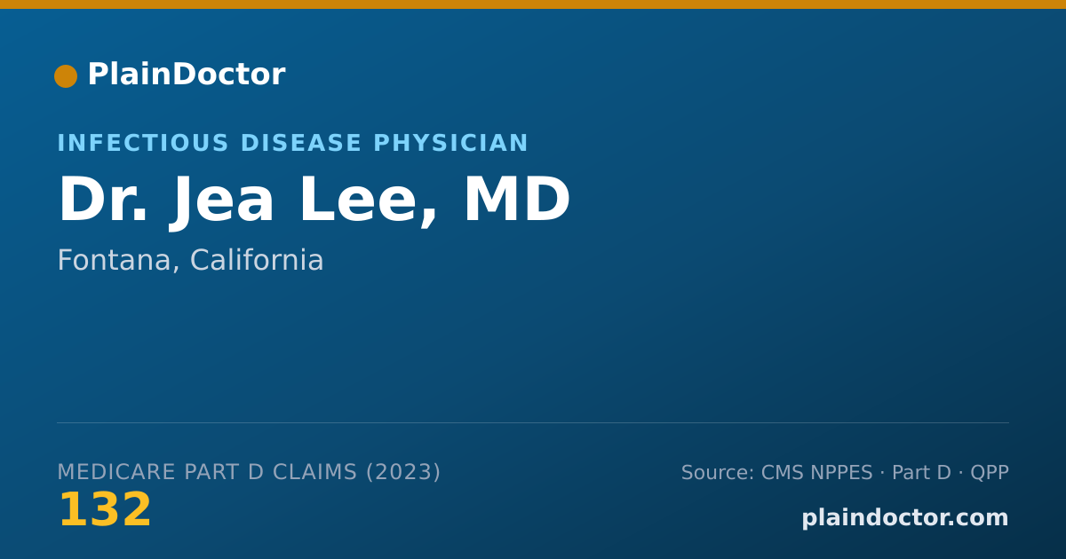 Shareable card for Jea Lee, MD - Infectious Disease Physician, Fontana, CA