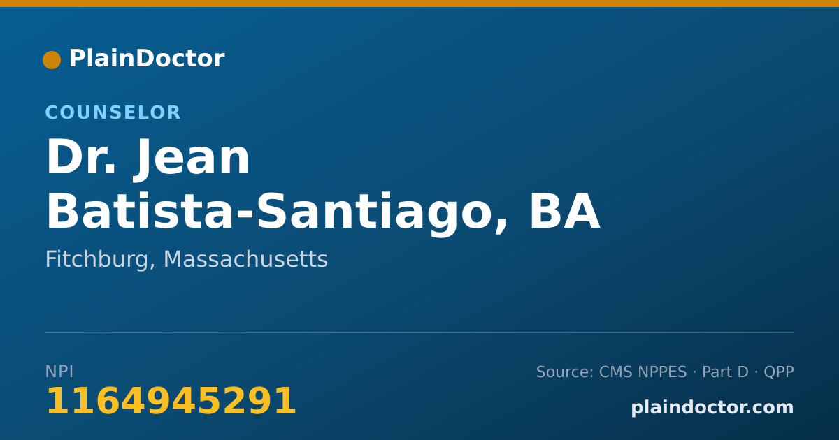 Shareable card for Jean Batista-Santiago, BA - Counselor, Fitchburg, MA