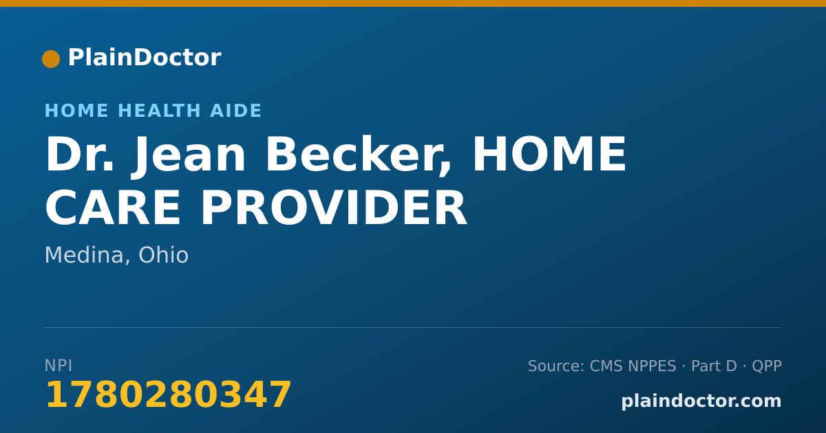 Shareable card for Jean Becker, HOME CARE PROVIDER - Home Health Aide, Medina, OH