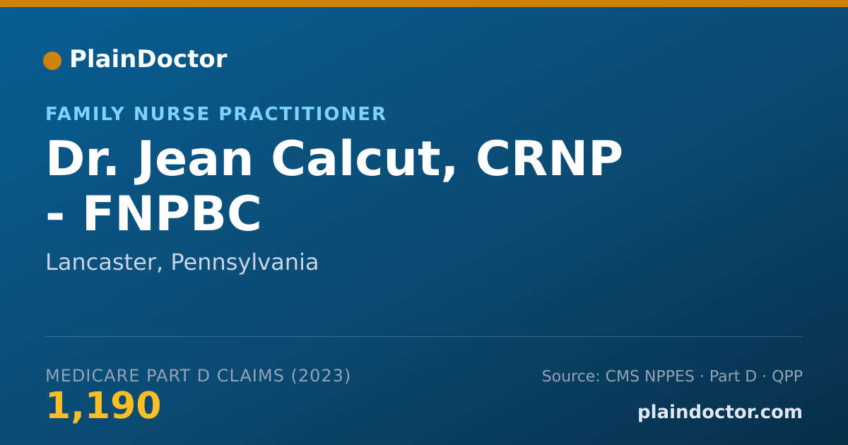 Shareable card for Jean Calcut, CRNP - FNPBC - Family Nurse Practitioner, Lancaster, PA