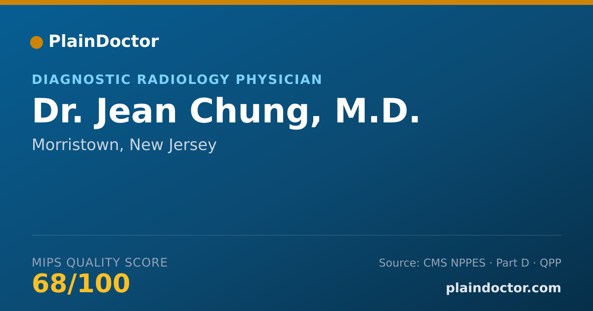 Shareable card for Jean Chung, M.D. - Diagnostic Radiology Physician, Morristown, NJ