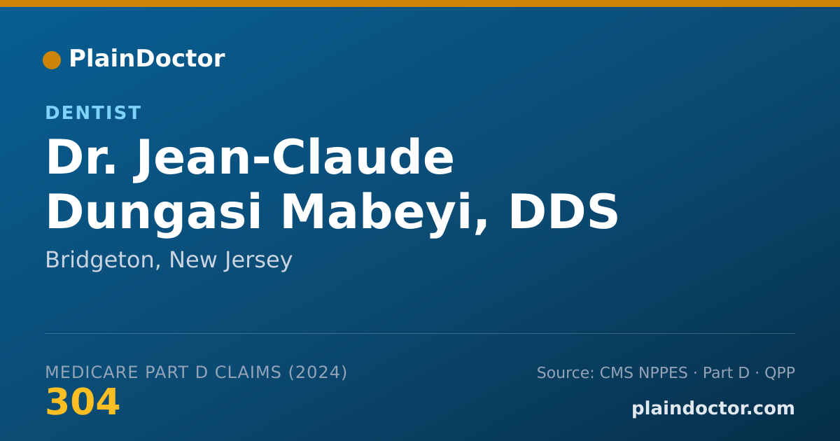 Shareable card for Jean-Claude Dungasi Mabeyi, DDS - Dentist, Bridgeton, NJ