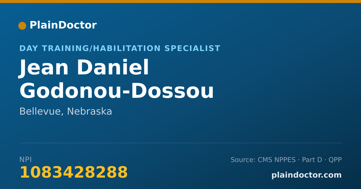 Shareable card for Jean Daniel Godonou-Dossou - Day Training/Habilitation Specialist, Bellevue, NE