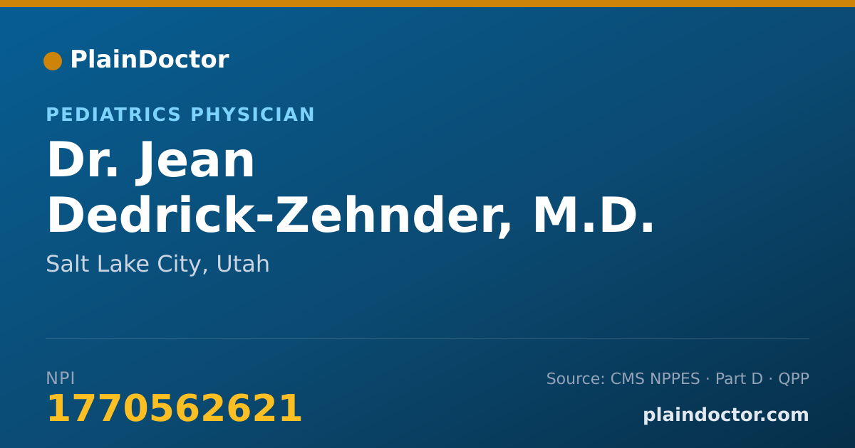 Shareable card for Jean Dedrick-Zehnder, M.D. - Pediatrics Physician, Salt Lake City, UT