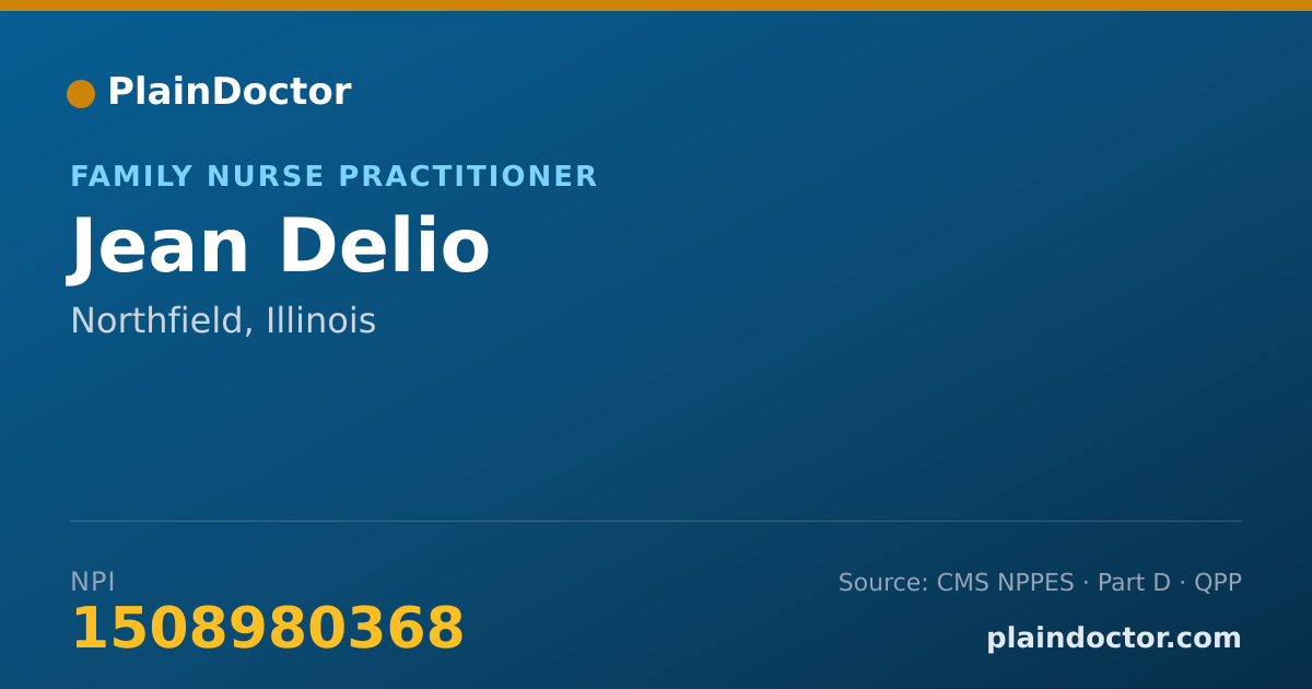 Shareable card for Jean Delio - Family Nurse Practitioner, Northfield, IL