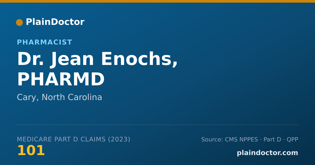 Shareable card for Jean Enochs, PHARMD - Pharmacist, Cary, NC