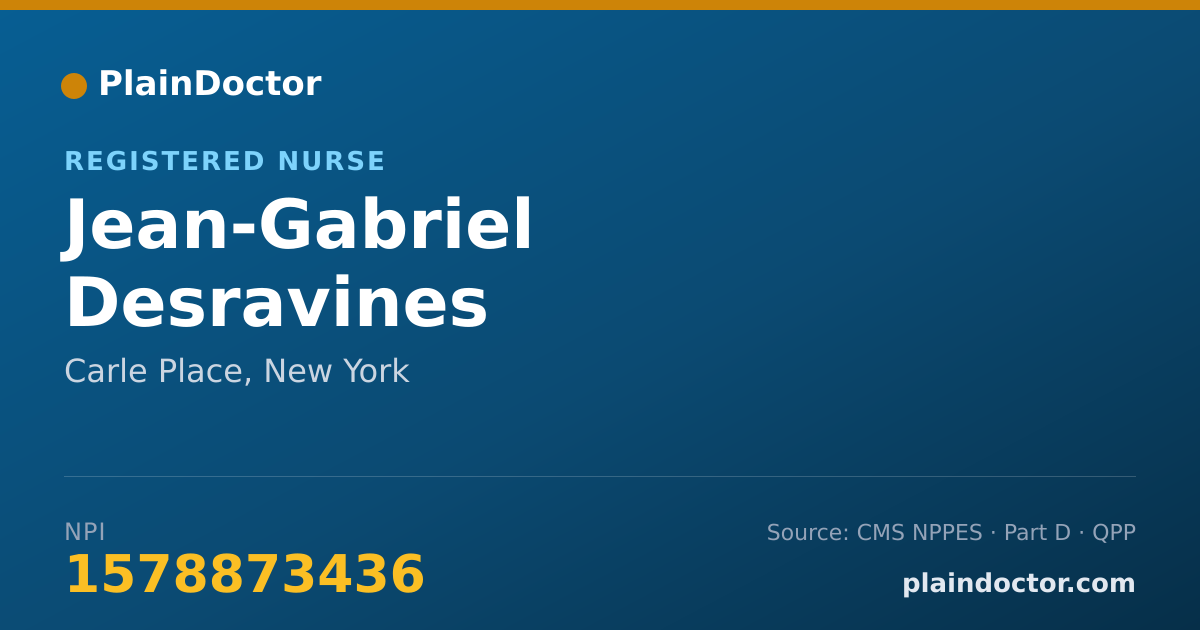 Shareable card for Jean-Gabriel Desravines - Registered Nurse, Carle Place, NY
