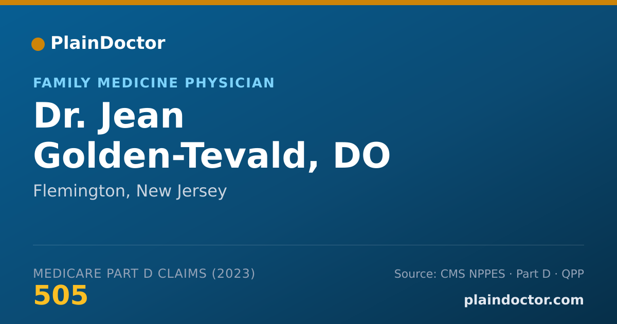 Shareable card for Jean Golden-Tevald, DO - Family Medicine Physician, Flemington, NJ