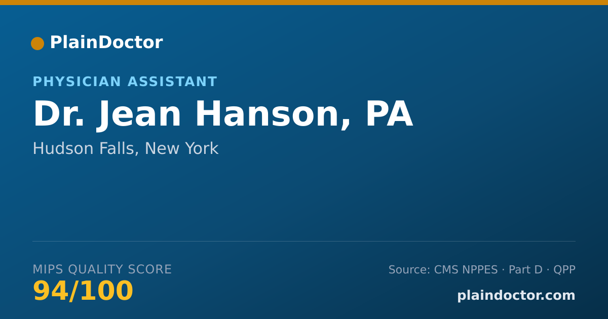 Shareable card for Jean Hanson, PA - Physician Assistant, Hudson Falls, NY