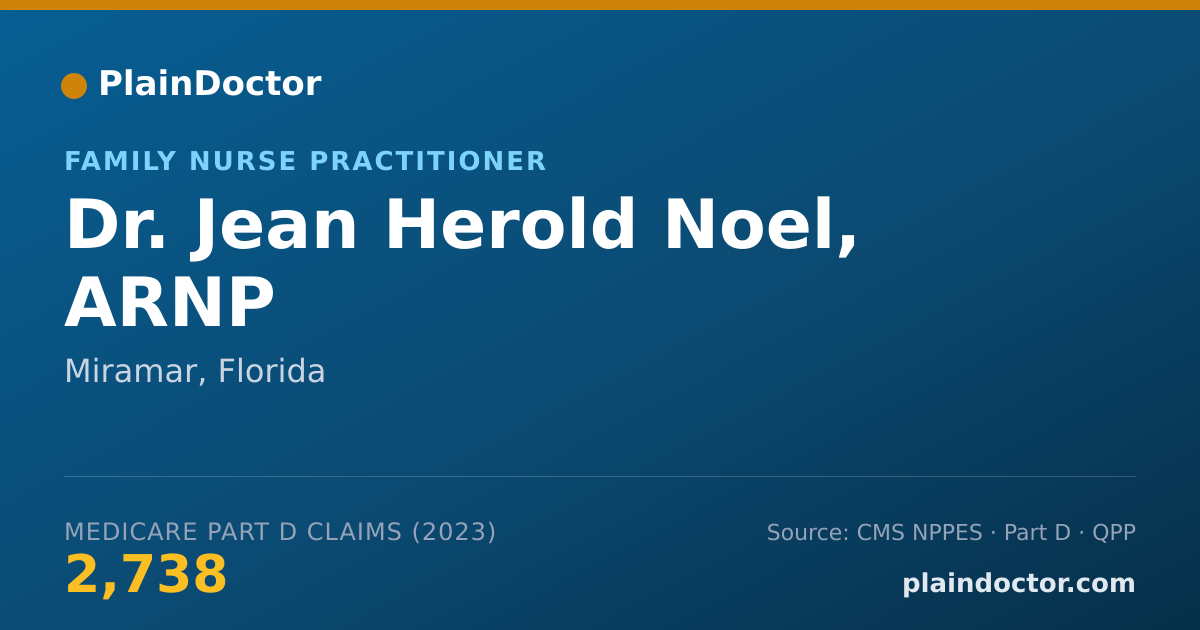 Shareable card for Jean Herold Noel, ARNP - Family Nurse Practitioner, Miramar, FL