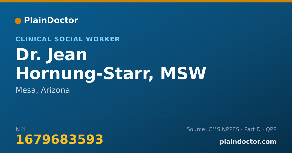 Shareable card for Jean Hornung-Starr, MSW - Clinical Social Worker, Mesa, AZ