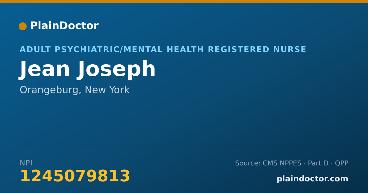 Shareable card for Jean Joseph - Adult Psychiatric/Mental Health Registered Nurse, Orangeburg, NY