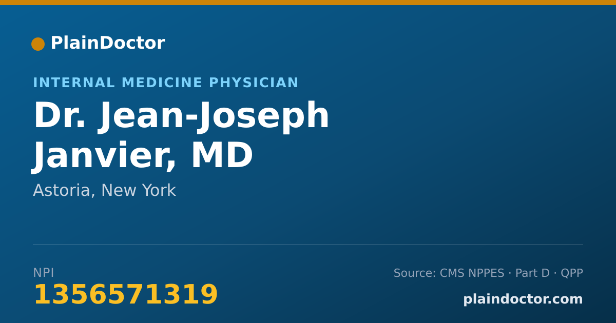 Shareable card for Jean-Joseph Janvier, MD - Internal Medicine Physician, Astoria, NY