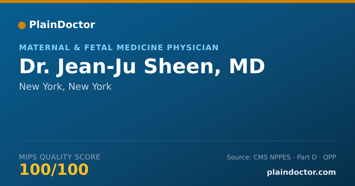 Shareable card for Jean-Ju Sheen, MD - Maternal & Fetal Medicine Physician, New York, NY