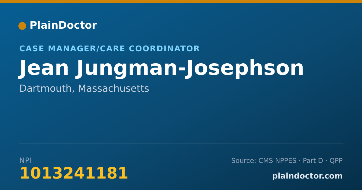 Shareable card for Jean Jungman-Josephson - Case Manager/Care Coordinator, Dartmouth, MA