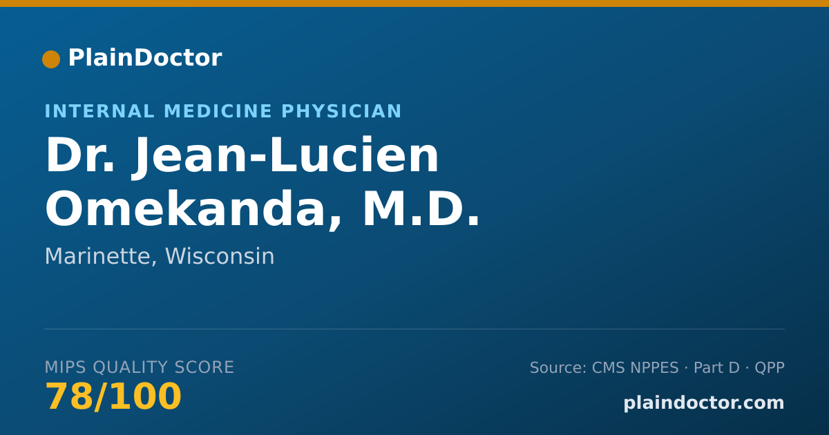Shareable card for Jean-Lucien Omekanda, M.D. - Internal Medicine Physician, Marinette, WI