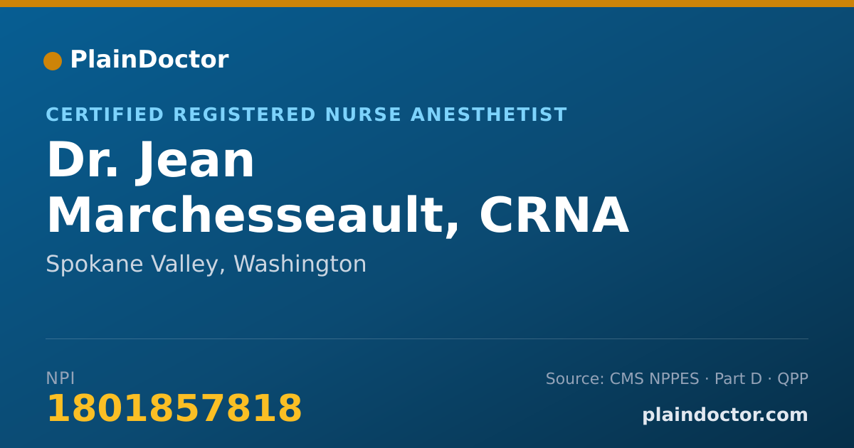 Shareable card for Jean Marchesseault, CRNA - Certified Registered Nurse Anesthetist, Spokane Valley, WA