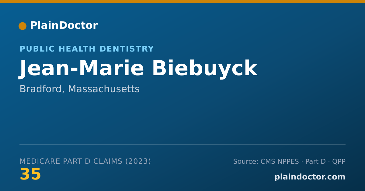 Shareable card for Jean-Marie Biebuyck - Public Health Dentistry, Bradford, MA