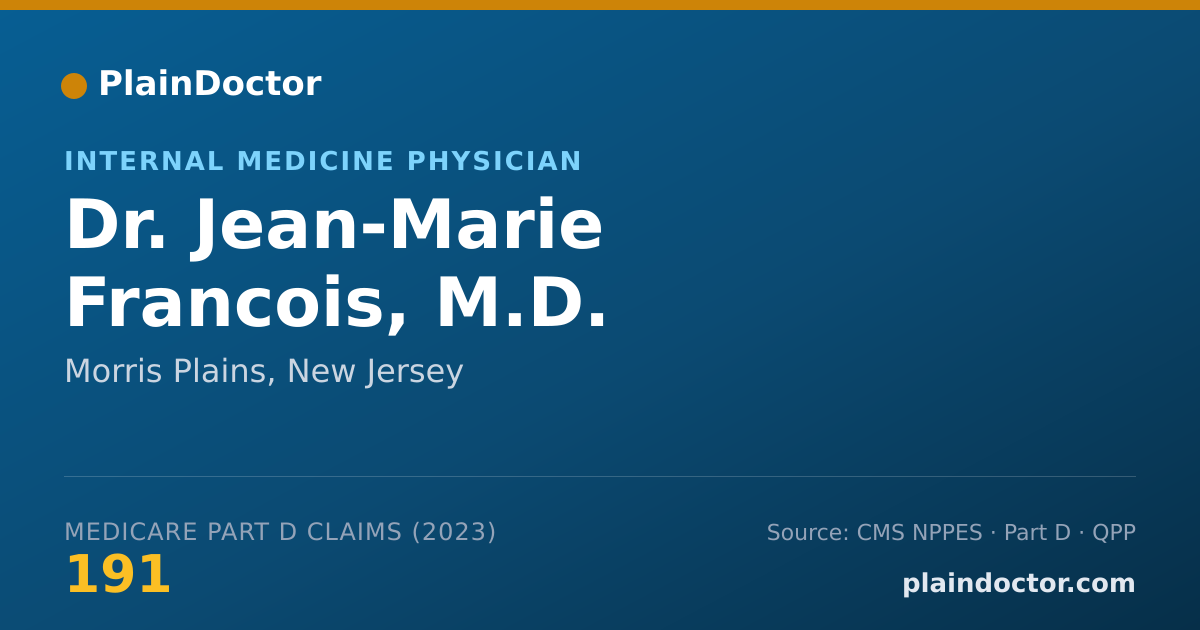 Shareable card for Jean-Marie Francois, M.D. - Internal Medicine Physician, Morris Plains, NJ