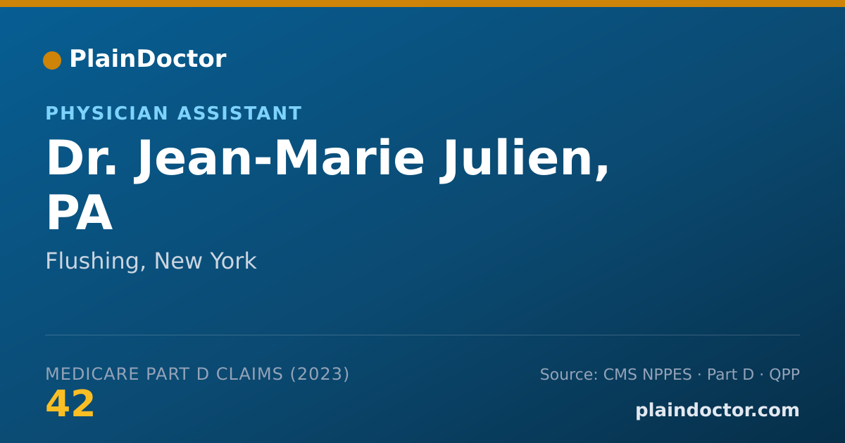 Shareable card for Jean-Marie Julien, PA - Physician Assistant, Flushing, NY