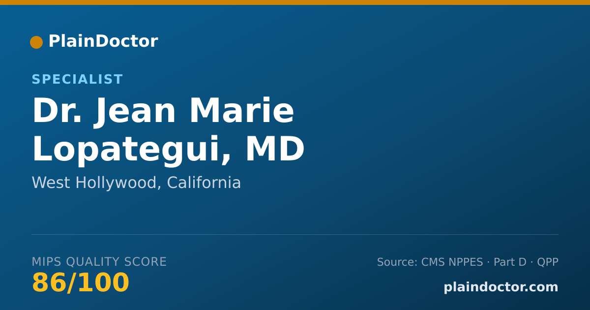 Shareable card for Jean Marie Lopategui, MD - Specialist, West Hollywood, CA