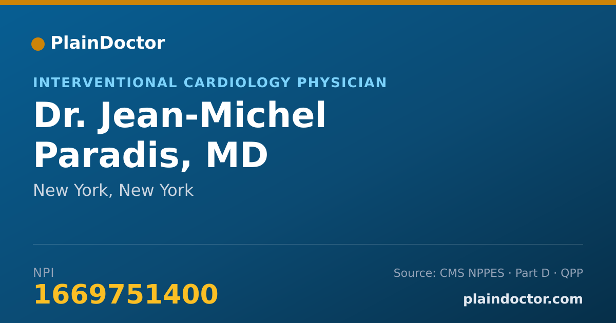 Shareable card for Jean-Michel Paradis, MD - Interventional Cardiology Physician, New York, NY
