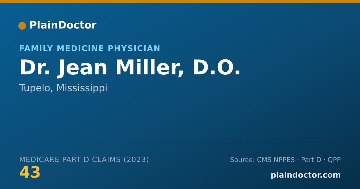 Shareable card for Jean Miller, D.O. - Family Medicine Physician, Tupelo, MS